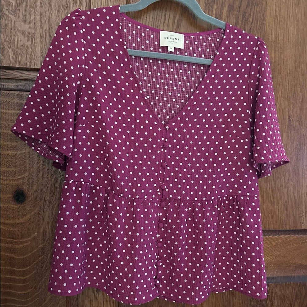 Sezane Polka Dot Blouse